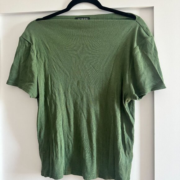 J. Crew Fine-rib fitted boatneck T-shirt, Size XL - Picture 1 of 4
